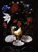 Juan de  Espinosa Still-Life with Shell Fountain and Flowers Sweden oil painting artist